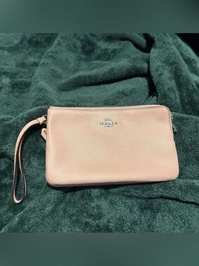 Coach Blush Pink Pebbled Leather Wristlet